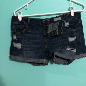 Dark wash jean shorts
